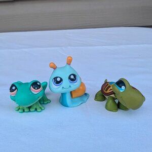 LPS Turtle #393 Blue Pink Orange Snail #1529 Green Frog #236